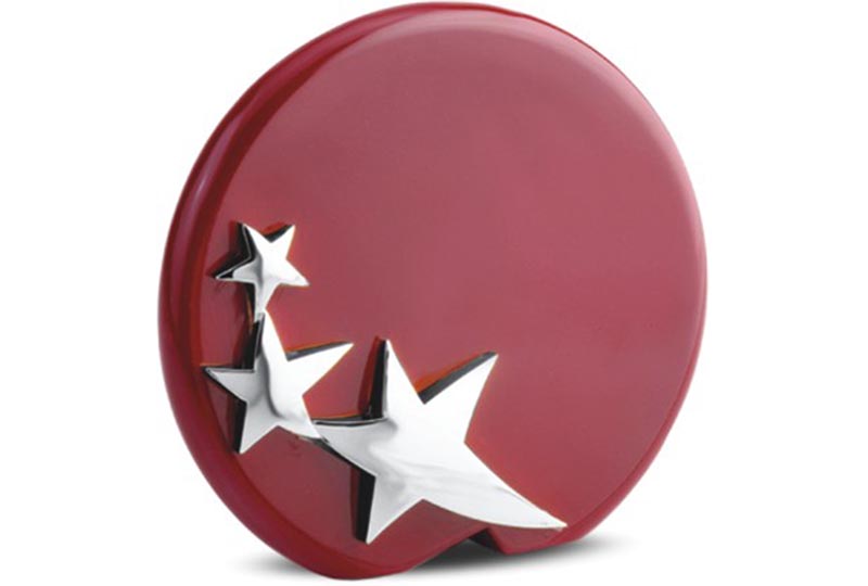 Round Metal Award Trophy with Stars